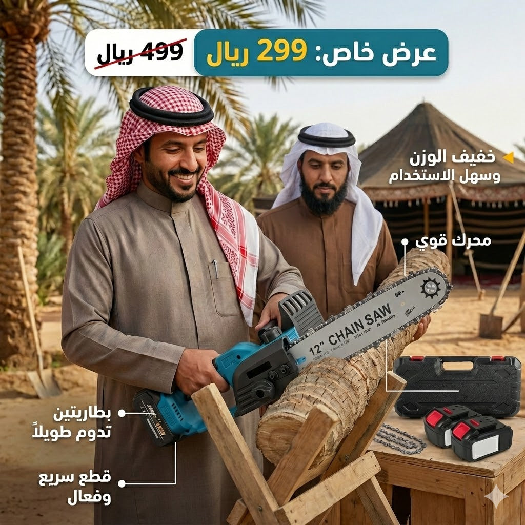 منشار 12 انش قوي مع بطارية لييثيوم